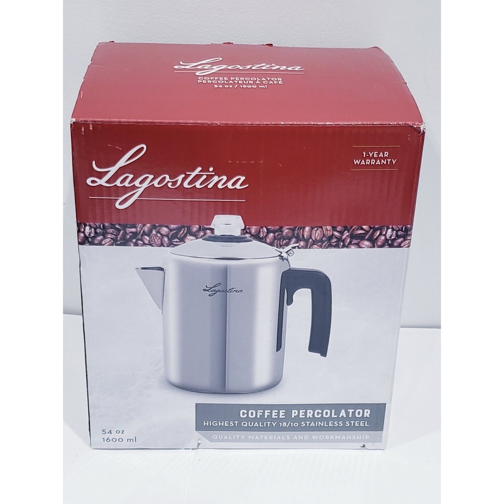 Lagostina 54 OZ 1600ml Percolator Coffee Maker - New in Open Box